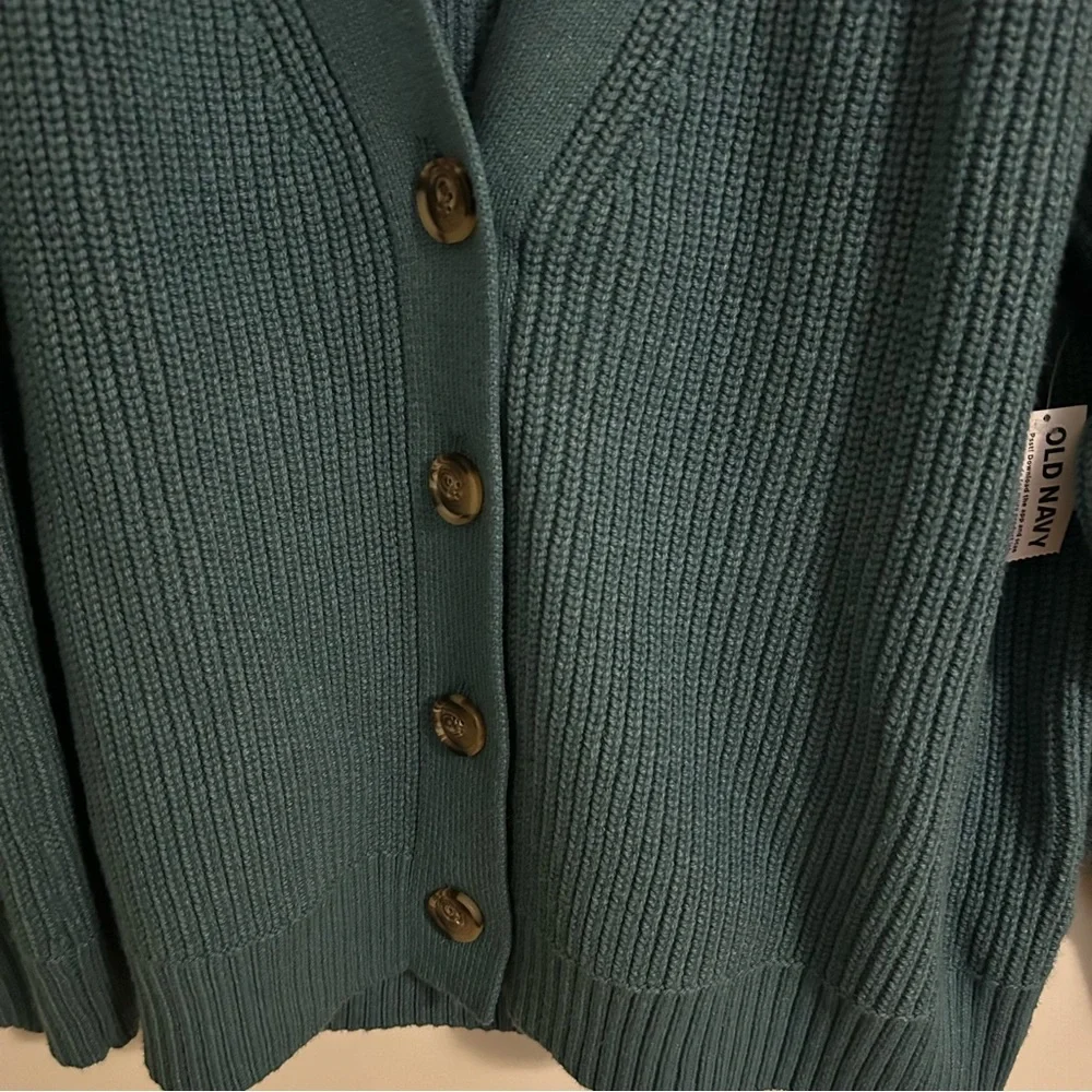 Old Navy Teal Button Down Cardigan Sweater - Picture 3 of 5